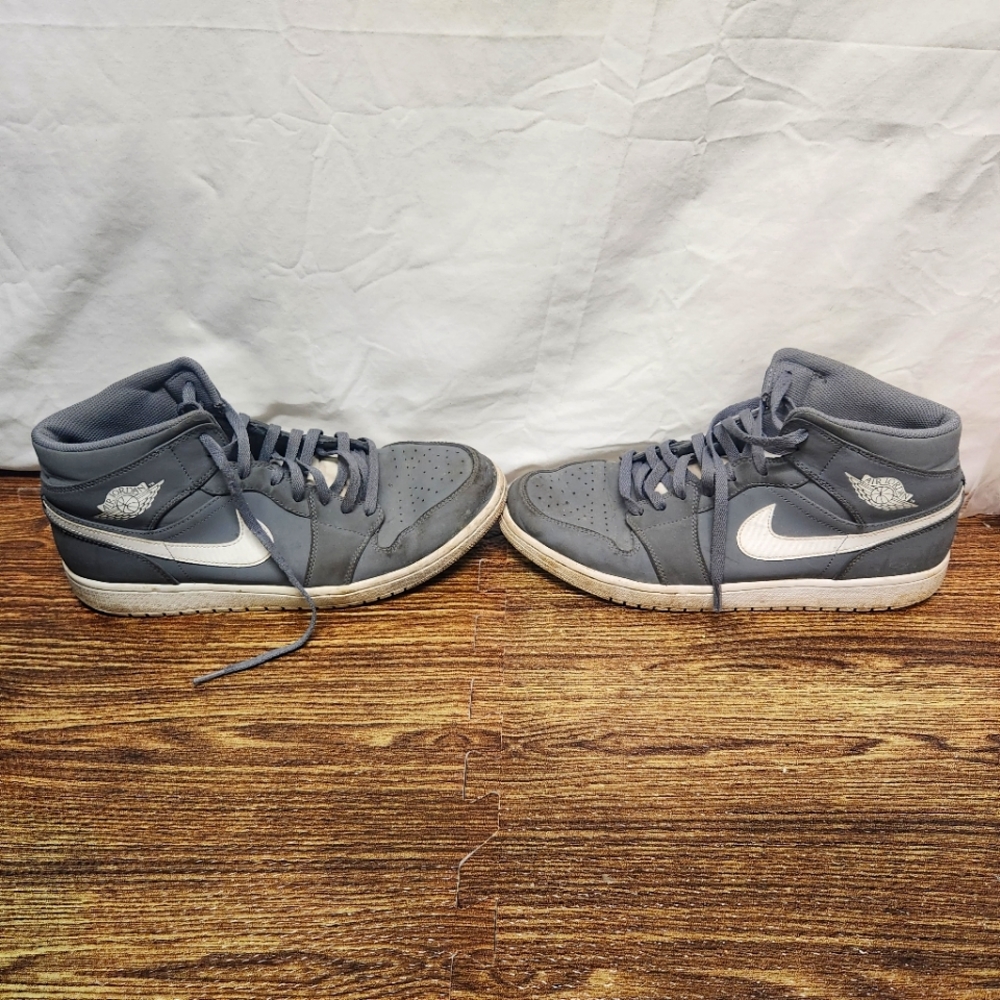 Gray and white Air Jordan's